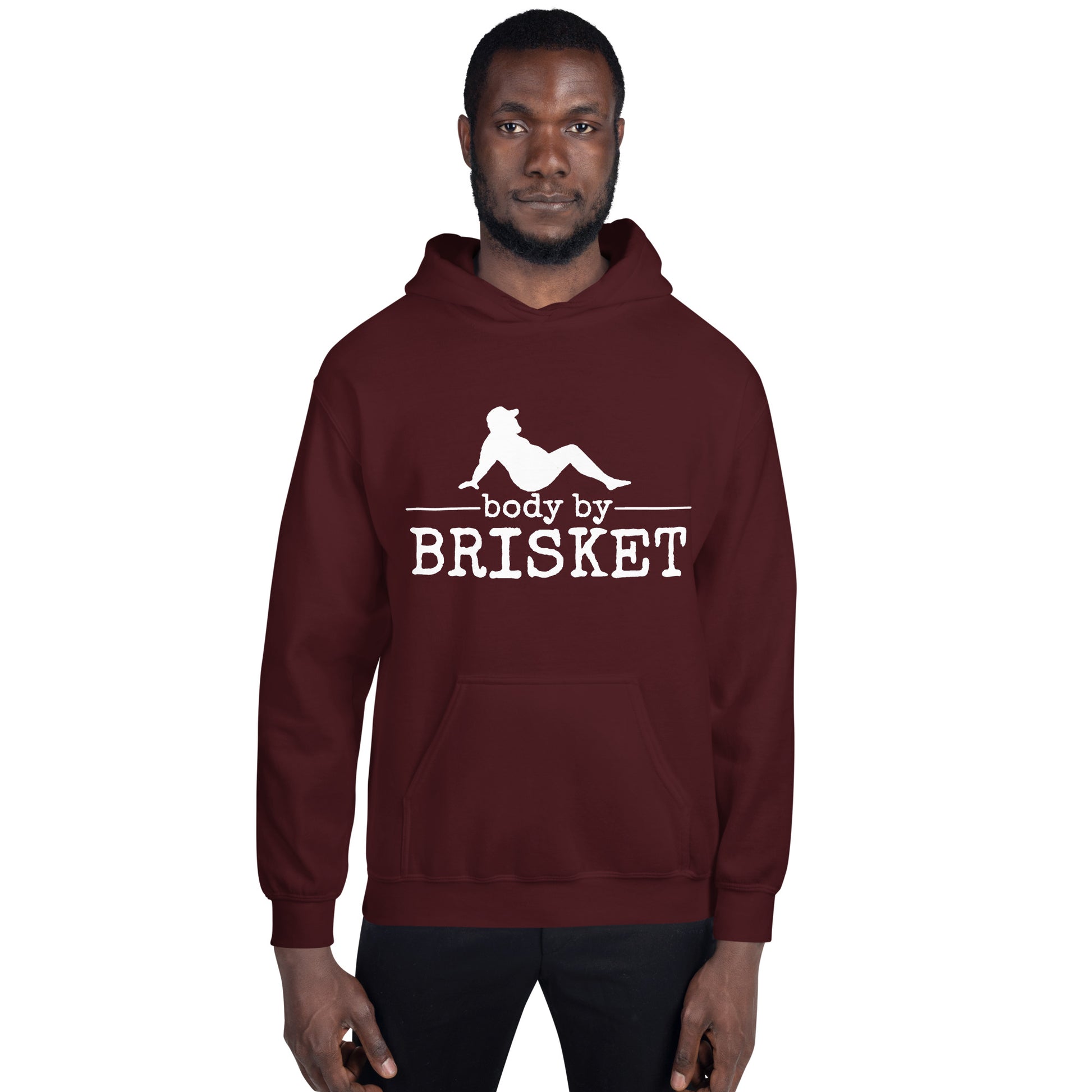 Body by Brisket Unisex Hoodie (Multi-Color, White Print) - Unkie's Seasoning LLC