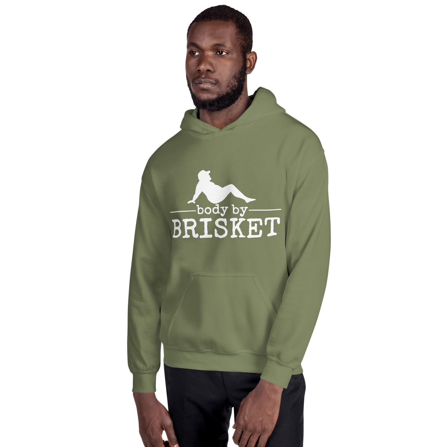 Body by Brisket Unisex Hoodie (Multi-Color, White Print) - Unkie's Seasoning LLC