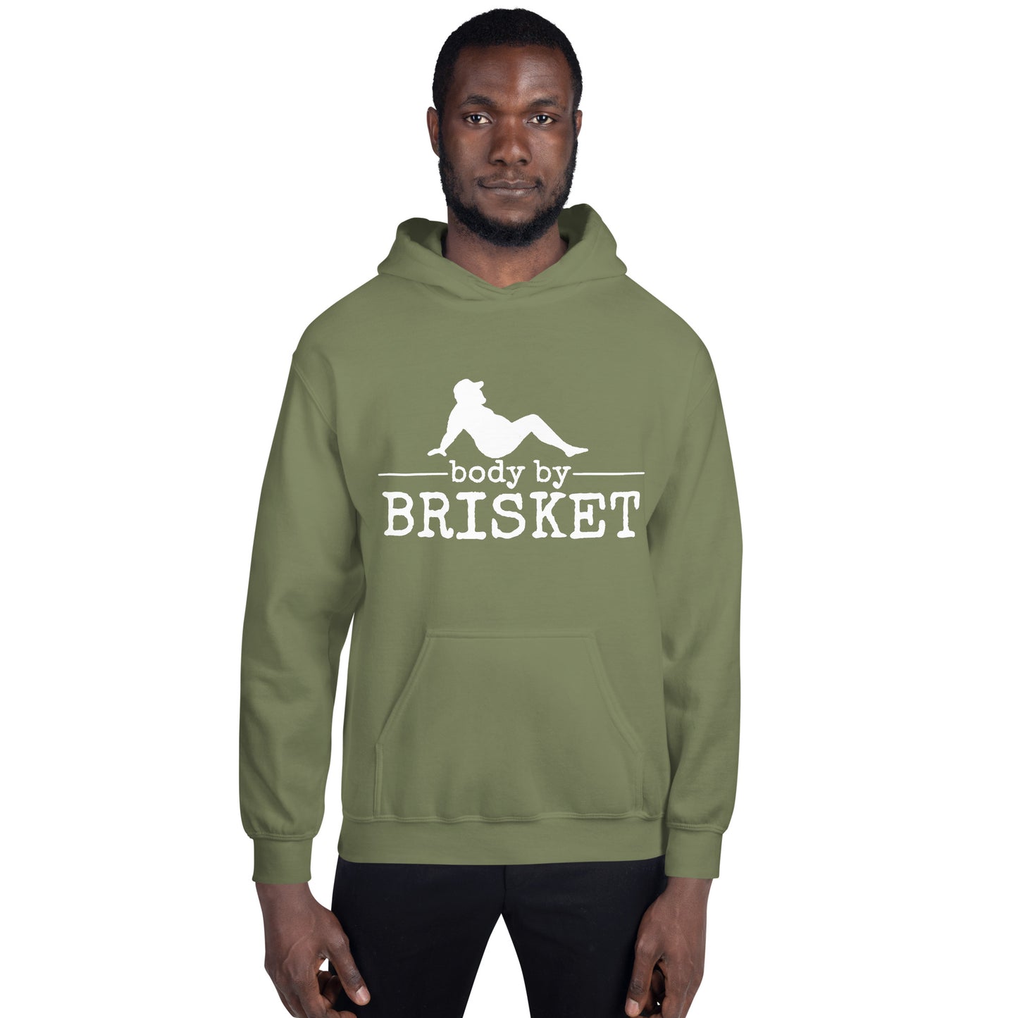 Body by Brisket Unisex Hoodie (Multi-Color, White Print) - Unkie's Seasoning LLC