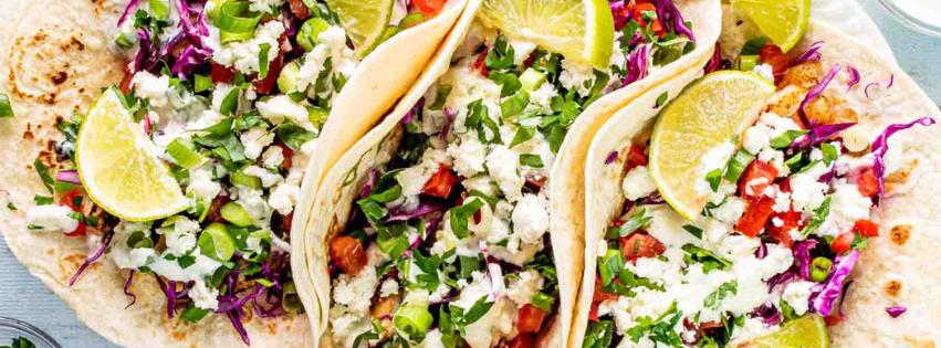 Fish Tacos with Creamy Cilantro Lime Slaw