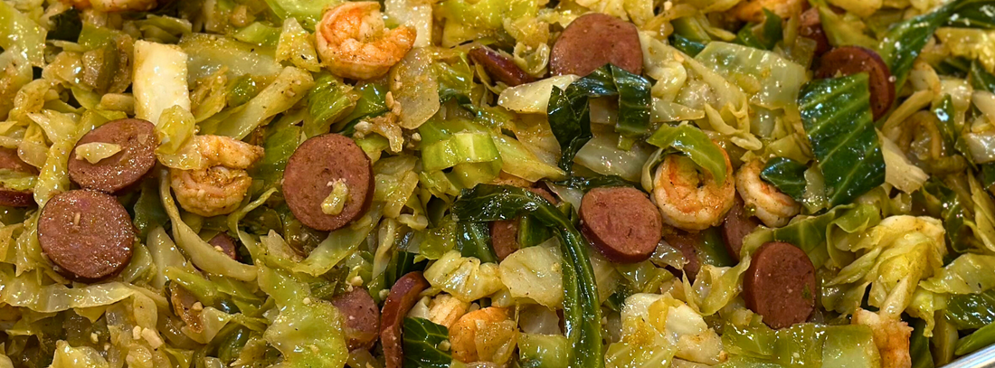 Fried Cabbage with Shrimp & Sausage