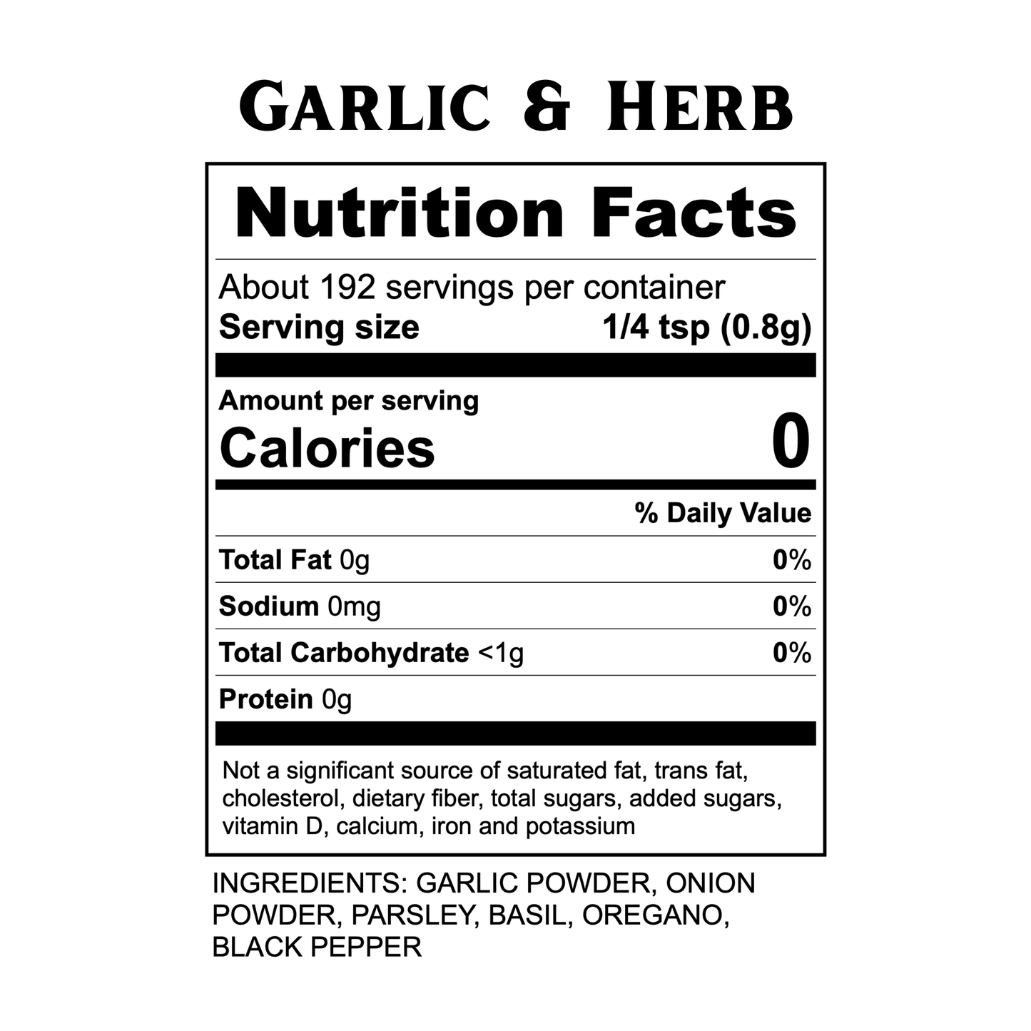 Garlic & Herb (Salt Free)